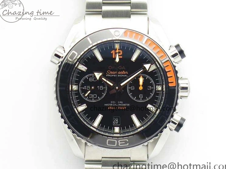 0424 FastDry Planet Ocean Master Chrono SS OM 1:1 Best Edition Black Dial On SS Bracelet A9900 V 8112